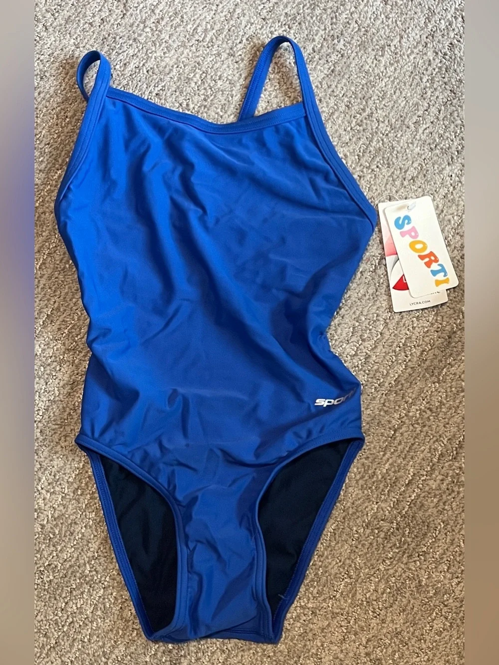 One Piece Swimsuit, Thin Strap V-Back Chlorine Resistant With Lycra Xtra Life